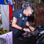 DJ Squeaky performs during DIgital Noir at the Milestone Club in Charlotte, NC