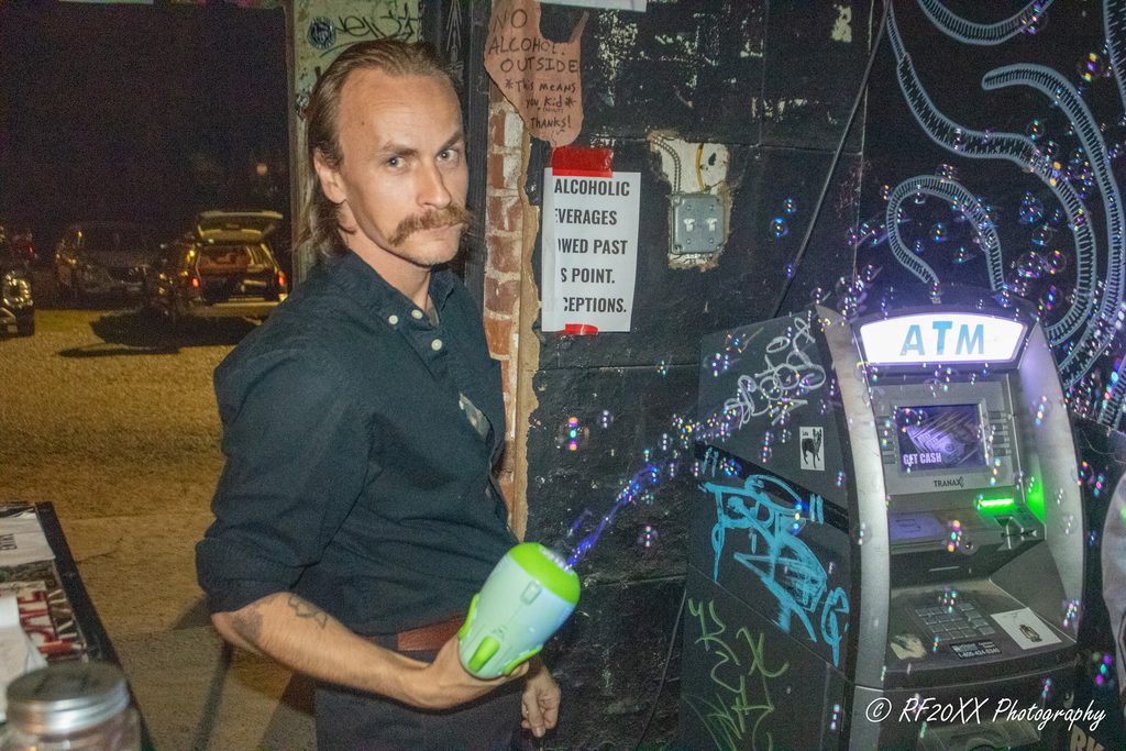 Doorman at Digital Noir Goth night at The Milestone