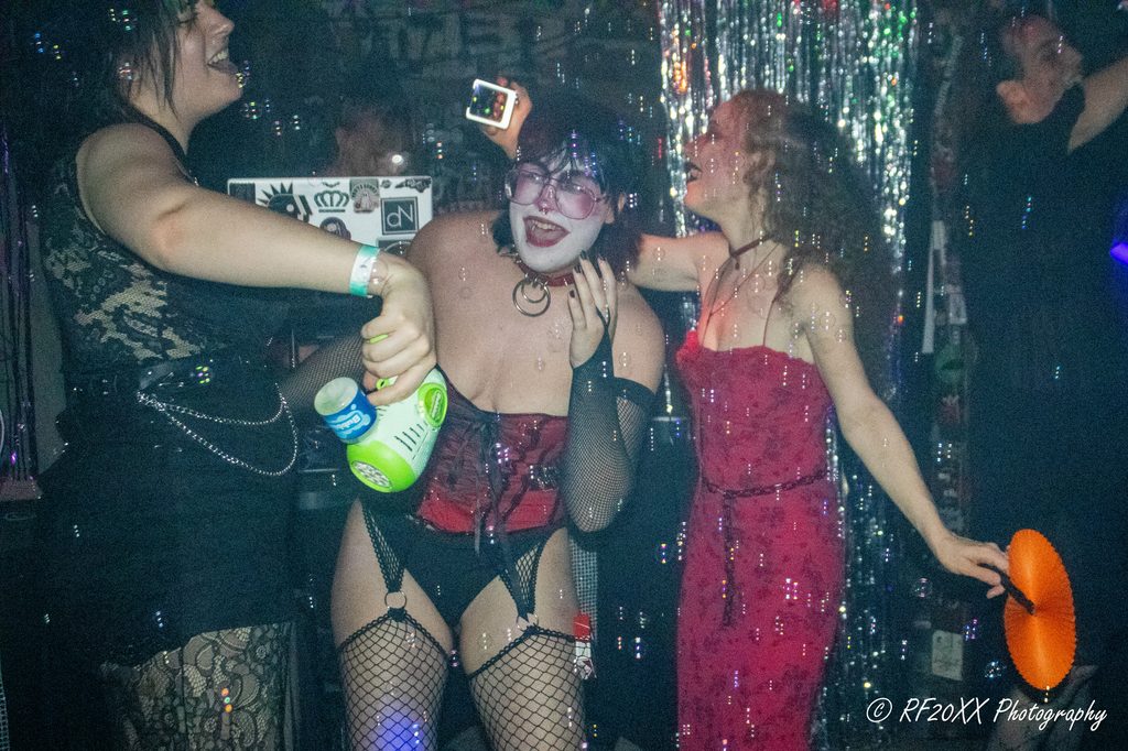 Crowd of people at Digital Noir Goth Night at the Milestone in Charlotte