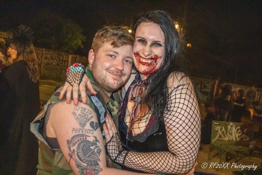 Couple at Digital Noir Goth Prom at the Milestone in Charlotte