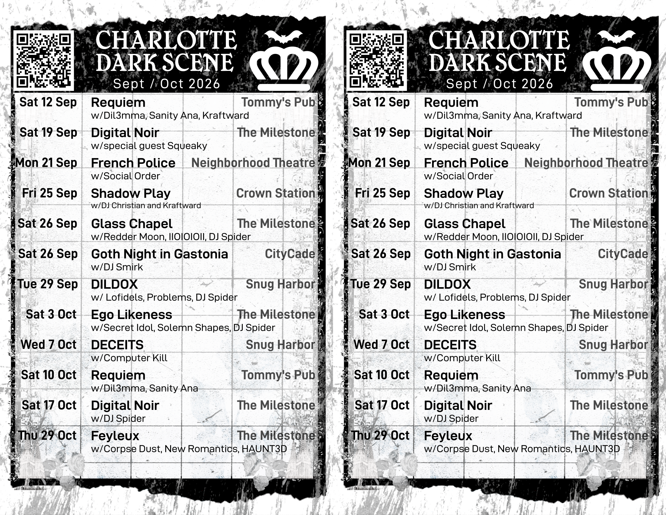 August – September Flyer & Calendar (Printable) + updated Zine